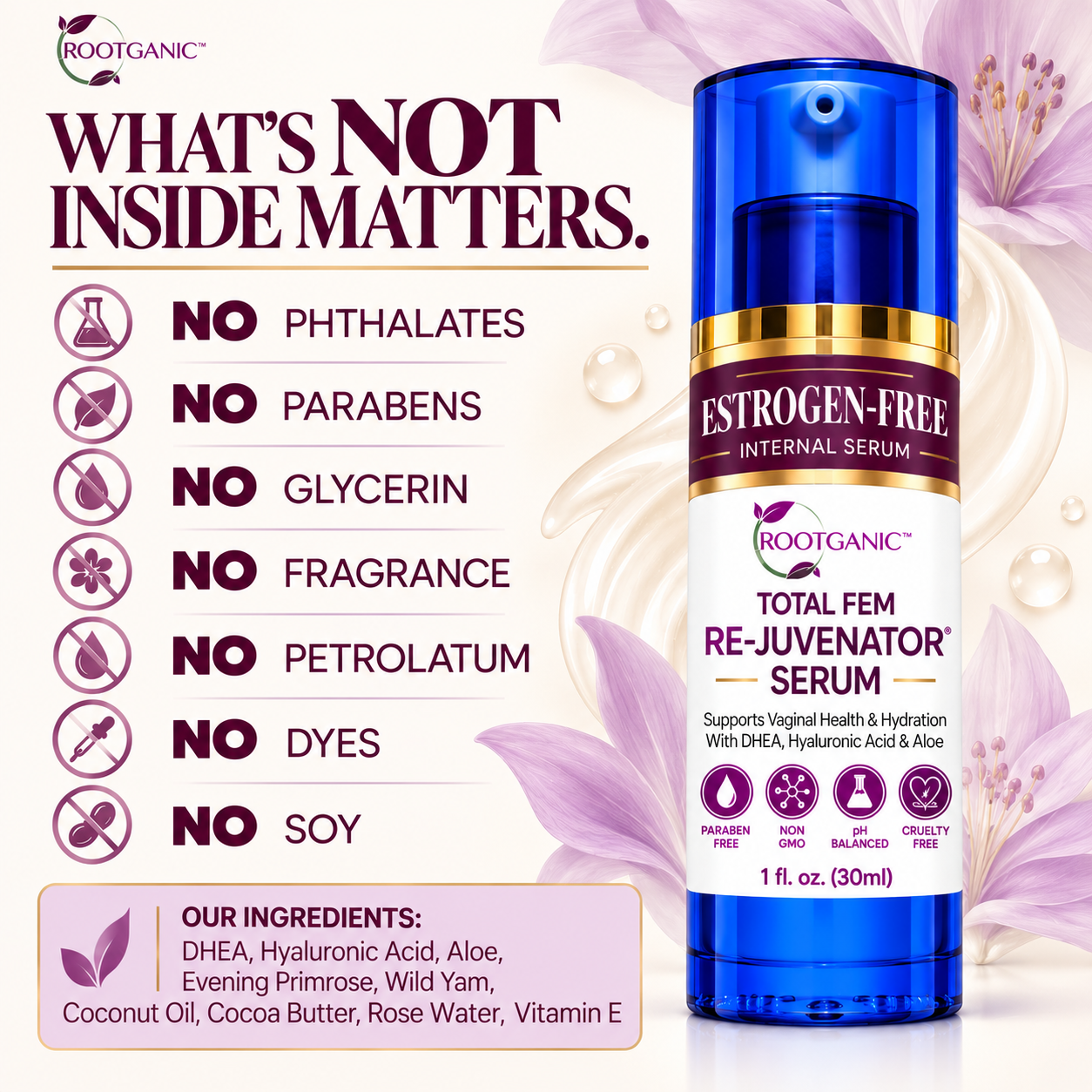 Total Fem Re-Juvenator Internal Vaginal Serum: Estrogen-Free Relief for Vaginal Dryness & Intimacy Confidence