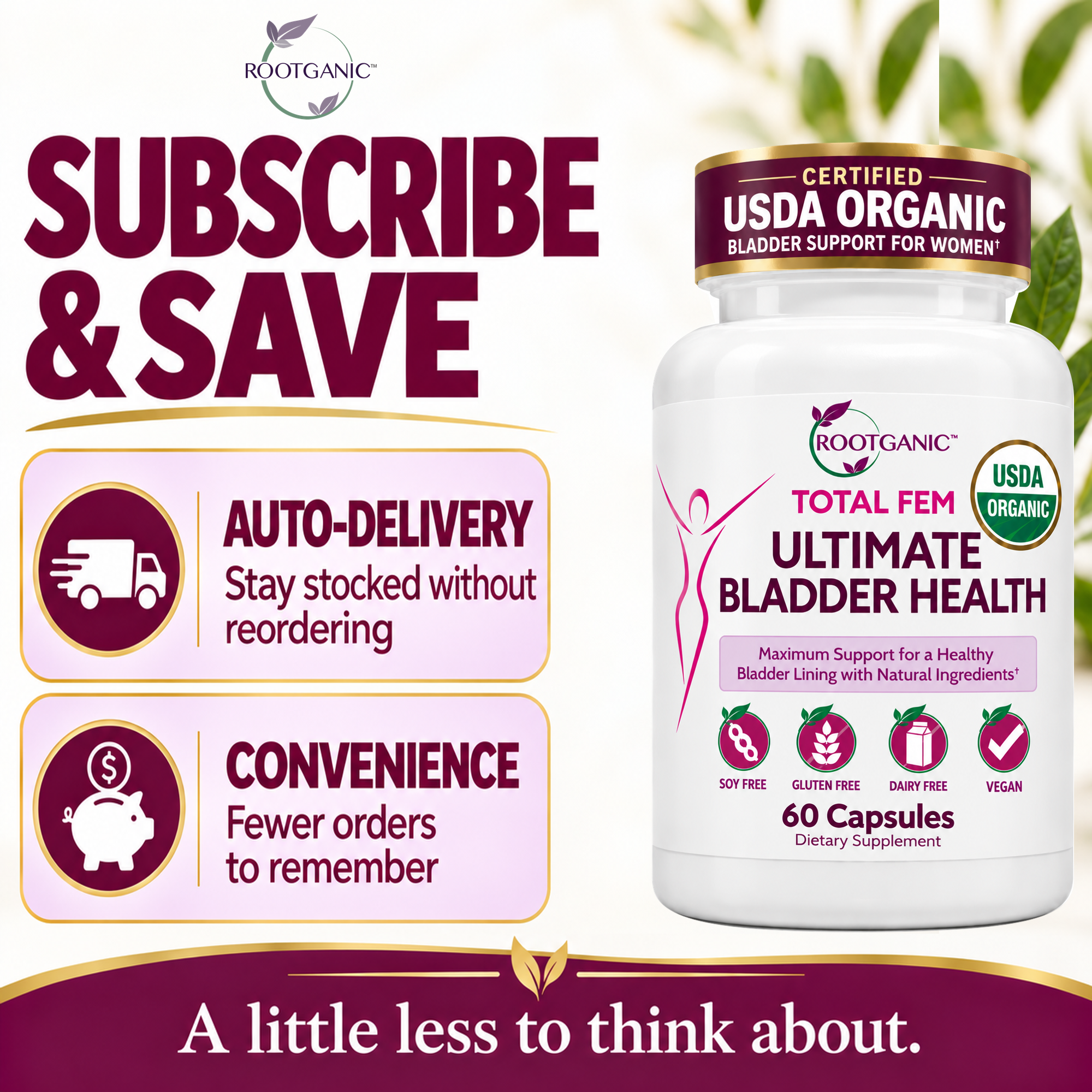 Total Fem USDA Organic Ultimate Bladder Health: Science-Backed Herbal Support for Leaks, Urgency & Bladder Control