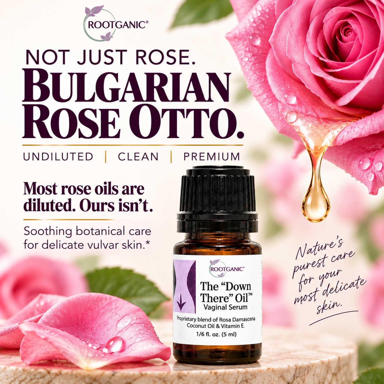 Down There Oil Vulvar Moisturizing Serum: Stop Odor, Itching & Burning  And Soothe Delicate Vulvar Skin