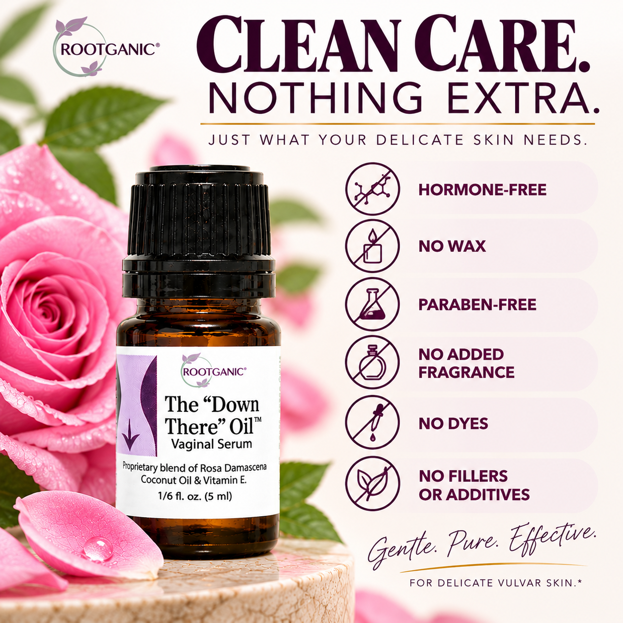 Down There Oil Vulvar Moisturizing Serum: Stop Odor, Itching & Burning  And Soothe Delicate Vulvar Skin
