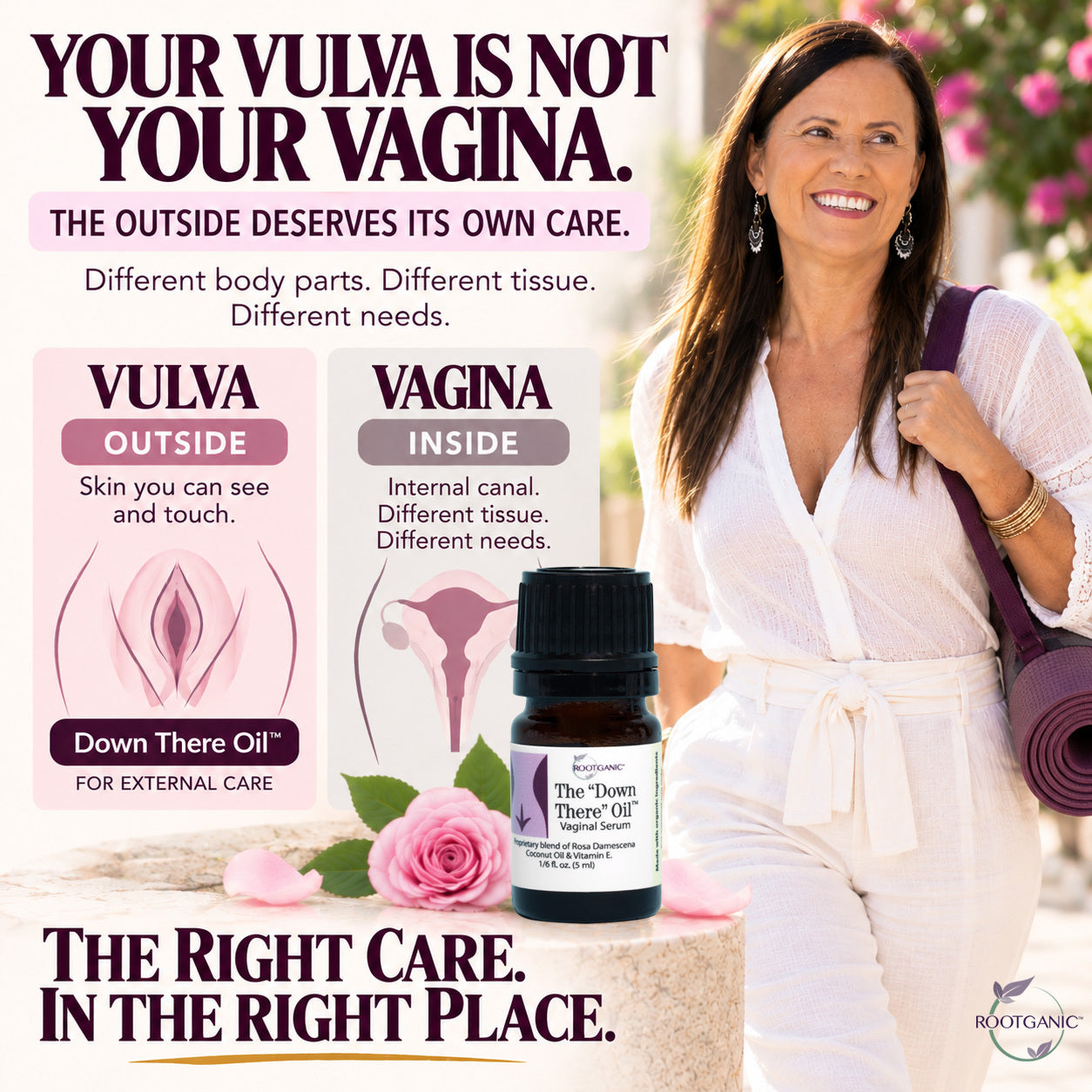 Down There Oil Vulvar Moisturizing Serum: Stop Odor, Itching & Burning  And Soothe Delicate Vulvar Skin