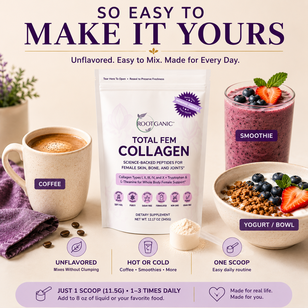 Total Fem Collagen: Whole-Body Support for Your Pelvic Floor, Fascia, Skin, Hair, Nails & Joints