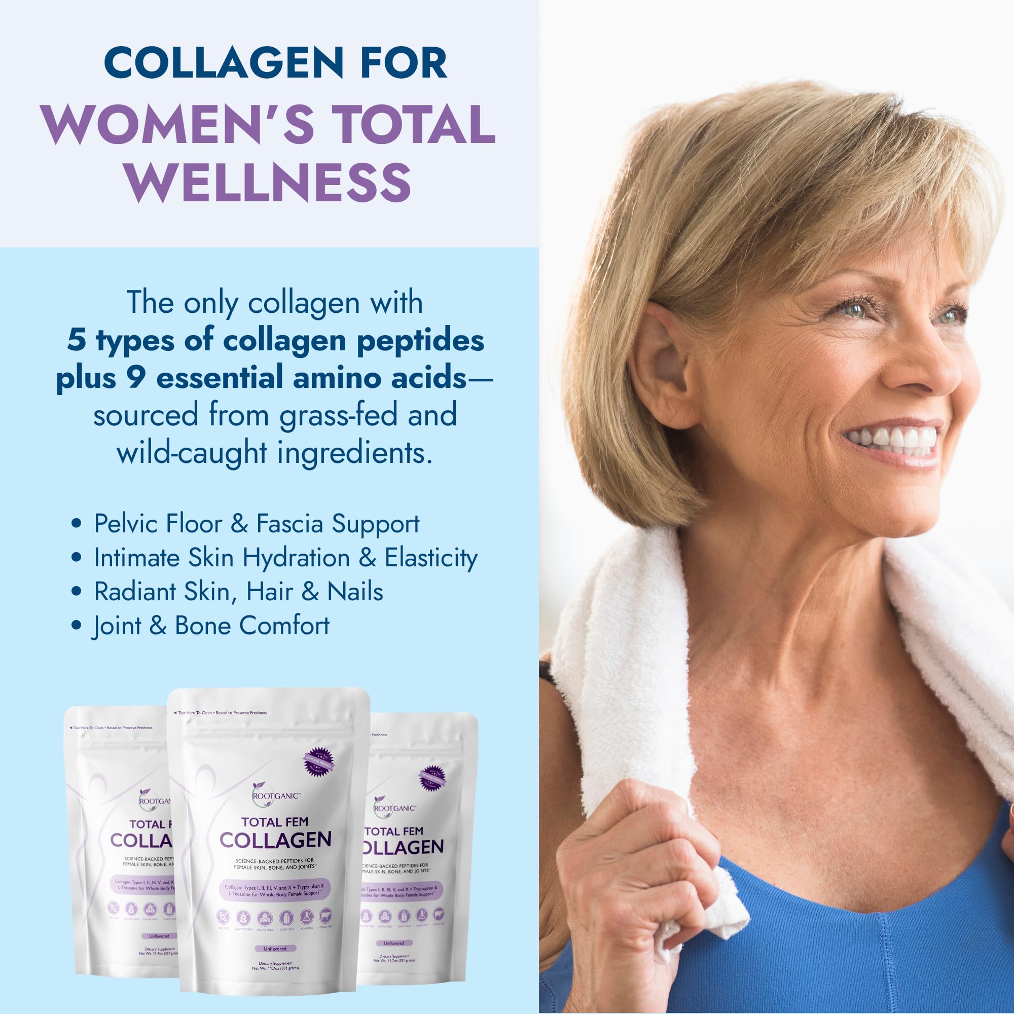 Total Fem Collagen: Whole-Body Support for Your Pelvic Floor, Fascia, Skin, Hair, Nails & Joints