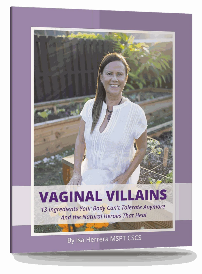 Isa Herrera in a white linen top on the cover, in a raised-bed garden.